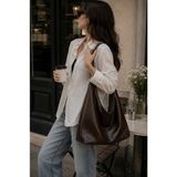 Tecer Bag Kadın Ayarlanabilir Askılı Fermuarlı Süet Salaş Shopper Omuz Çantası - Kahverengi