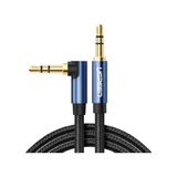 Tech Butiq 90 Derece L Tipi 3.5 mm Aux Ses Kablosu Mavi 2 Metre