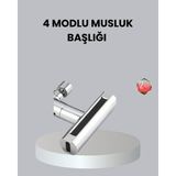Tech Butiq Abs Pirinç Alaşımlı Musluk Başlığı 4 Modlu 360° Dönebilen ve Ekonomik - 000-Siyah - Değişken
