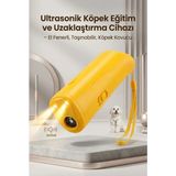 Tech Butiq Sarı Ultrasonik Köpek Kovucu El Fenerli Eğitim Cihazı Günlük Taşınabilir Pratik Model