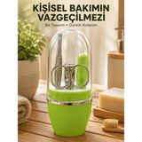 Tech Butiq Taşınabilir Yeşil Manikür Seti Kapsüllü Kişisel Bakım Çantası
