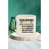 Tech Support Checklist Baskılı Komik Yazılımcı Doğum Günü Hediye Siyah Kulplu Kupa Bardak