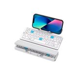 Tech-X Win/iOS/Android Uyumlu Katlanabilir Bluetooth Klavye Tablet Stantlı Telefon Tutucu Ve Kılıf Hediyeli
