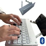 Tech-X Win/İos/Android Uyumlu Katlanabilir Bluetooth Klavye Telefon Tutucu Kilif Hediyeli