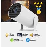 Techadres Harvox HY300 Pro UPGRADE PROJEKSIYON Cihazı Taşınabilir Android Sistemli Wi-Fi HDMI USB Destekli Projektör - Beyaz