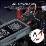 Techadres Starter Akü Takviyesi, Şarjlı Pompa, Fener, Powerbank Özellikli, Taşınabilir Kompresör, Araç Pompası