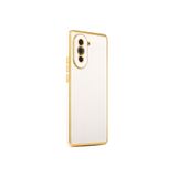 Techaks Kılıf Kenarları Altın İşlemeli Parlak Renkli Luxury Kapak Bark Beyaz Huawei Nova 10 Pro ile uyumlu