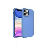 Techaks TCHS-25087 Iphone 12 Pro Uyumlu Metal Çerçeve Ve Buton Tasarımlı Silikon Zore Luna Kılıf-Lavendery Gray