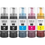 Techarbor 103 Muadil Mürekkep Epson Ecotank L3250 Yazıcı Uyumlu 2 Siyahlı - Siyah - Sarı - Kırmızı - Mavi
