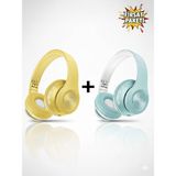 Tech&bello Accessories Kablosuz Kulaküstü Bluetooth Kulaklık Stereo-Mikrofon-Aux HK-036 - Sarı - Mavi