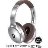 Tech&bello accessories Kablosuz Kulaküstü Gümüş kahverengi Bluetooth Kulaklık Stereo-Mikrofon-Aux HK-033 - Gümüş - Kahverengi