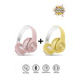 Tech&bello accessories Kablosuz Kulaküstü Pembe+Sarı Bluetooth Kulaklık Stereo-Mikrofon-aux Sd Kart HK-036
