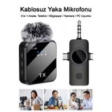 Tech&bello accessories Kablosuz Yaka Mikrofonu | Type-C & Lightning | Android iOS Uyumlu | Canlı Yayın ve Video Çekimi