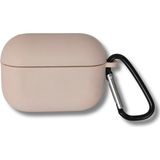 Tech&bello accessories Premium Silikon Pro ve Pro 2 Nesil Premium Koruyucu Içi Kumaş Kulaklık Kılıfı - Bej - Pembe