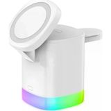 Techmaster 3 in 1 15 W iPhone Airpods Watch RGB Işıklı T15 Kablosuz Şarj Cihazı