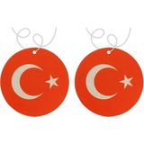 Techmaster Araç Asma Koku Türk Bayrağı Tasarımı ile Sandal Ağacı Kokusu 5li Paket