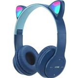 Techmaster Kablosuz Kulaküstü Rgb Işıklı Kedili Bluetooth 5.0 Çocuk Kulaklığı Kulaklık P47M