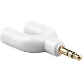 Techmaster Mikrofon Kulaklık Ayırıcı Y Adaptör (Beyaz)