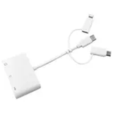 Techmaster Type-C iPhone Micro USB Çok Fonksiyonlu USB Otg Kart Okuyucu