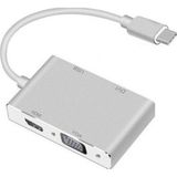 Techmaster Type-C Usb C 3.1 Hdmi Vga Dvi Usb Port 3.0 Hub Çoklayıcı Adaptör