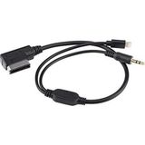 Techmaster Vw Audi ile Uyumlu 3.5 mm Aux Kablosu ve iPhone Lightning Şarj Sku2