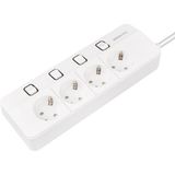 Techmore Yamatik X-Man Akım Korumalı Grup Priz 4’lü Ayrı Anahtarlı 1.5 Metre Kablolu 4000w 16 Amper Çocuk Korumalı Elektronik Ürünlerde Tam Koruma Termal Koruma Sigortalı Topraklı