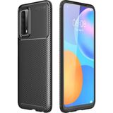 Techno Guru Huawei P Smart 2021 Kılıf Karbon Desenli Şık Darkon Premium Silikon Kapak - Siyah