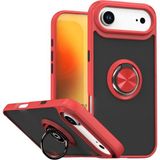 Techno Guru iPhone 17 Air Kılıf Arkası Buz Tasarımlı ve Yüzüklü Kenarları Renkli Şık Montreal Yüzüklü Silikon Kapak - Kırmızı
