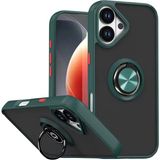 Techno Guru iPhone 17 Kılıf Arkası Buz Tasarımlı ve Yüzüklü Kenarları Renkli Şık Montreal Yüzüklü Silikon Kapak - Yeşil