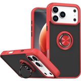 Techno Guru iPhone 17 Pro Max Kılıf Arkası Buz Tasarımlı ve Yüzüklü Kenarları Renkli Şık Montreal Yüzüklü Silikon Kapak - Kırmızı