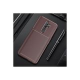 Techno Guru Oppo A9 2020 Gofret Desenli Ultra Koruma Sağlayan Negro Silikon Kılıf - Kahverengi
