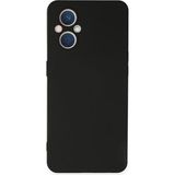 Techno Guru Oppo Reno 7 Lite Kılıf Içi Kadife Kaplı Nano Silikon Kapak - Siyah