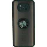 Techno Guru Poco X3PRO Kılıf Arkası Buz Tasarımlı ve Yüzüklü Kenarları Renkli Şık Montreal Yüzüklü Silikon Kapak - Yeşil
