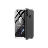 Techno Guru Realme 5i 3 Parçalı Tam Koruma Şık Astrea Premium Sert Kılıf - Realme 5İ - Siyah Gri
