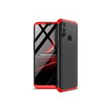 Techno Guru Realme 6i 3 Parçalı Tam Koruma Şık Astrea Premium Sert Kılıf - Siyah - Kırmızı - Realme 6İ