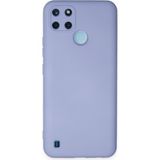 Techno Guru Realme C25Y Kılıf Içi Kadife Kaplı Nano Silikon Kapak - Lila