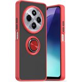 Techno Guru Redmi 14C Kılıf Arkası Buz Tasarımlı ve Yüzüklü Kenarları Renkli Şık Montreal Yüzüklü Silikon Kapak - Kırmızı