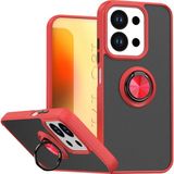 Techno Guru Redmi 15C 4g Kılıf Arkası Buz Tasarımlı ve Yüzüklü Kenarları Renkli Şık Montreal Yüzüklü Silikon Kapak - Kırmızı