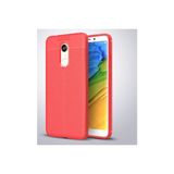 Techno Guru Redmi 5 Plus Deri Desenli Yüksek Koruma Sağlayan Niss Premium Silikon Kılıf - Kırmızı