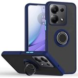 Techno Guru Redmi Note 13 Pro 5g Kılıf Arkası Buz Tasarımlı ve Yüzüklü Kenarları Renkli Şık Montreal Yüzüklü Silikon Kapak - Lacivert