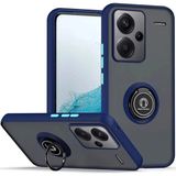 Techno Guru Redmi Note 13 Pro Plus Kılıf Arkası Buz Tasarımlı ve Yüzüklü Kenarları Renkli Şık Montreal Yüzüklü Silikon Kapak - Lacivert