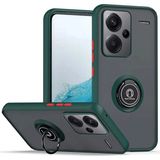 Techno Guru Redmi Note 13 Pro Plus Kılıf Arkası Buz Tasarımlı ve Yüzüklü Kenarları Renkli Şık Montreal Yüzüklü Silikon Kapak - Yeşil