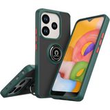 Techno Guru Redmi Note 14 4g Kılıf Arkası Buz Tasarımlı ve Yüzüklü Kenarları Renkli Şık Montreal Yüzüklü Silikon Kapak - Yeşil