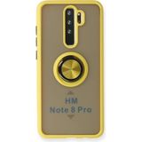 Techno Guru Redmi Note 8 Pro Kılıf Arkası Buz Tasarımlı ve Yüzüklü Kenarları Renkli Şık Montreal Yüzüklü Silikon Kapak