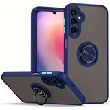 Techno Guru Samsung Galaxy A17 5g Kılıf Arkası Buz Tasarımlı ve Yüzüklü Kenarları Renkli Şık Montreal Yüzüklü Silikon Kapak - Lacivert