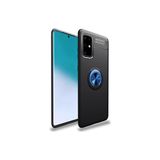 Techno Guru Samsung Galaxy A71 Ultra Koruma Sağlayan Stant Özellikli Yüzüklü Ravel Silikon Kılıf - Siyah - Mavi