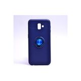 Techno Guru Samsung Galaxy J6 Plus Ultra Koruma Sağlayan Stant Özellikli Yüzüklü Ravel Silikon Kılıf - Mavi