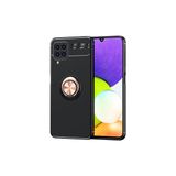 Techno Guru Samsung Galaxy M22 Ultra Koruma Sağlayan Stant Özellikli Yüzüklü Ravel Silikon Kılıf - Siyah - Rose