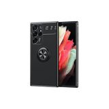 Techno Guru Samsung Galaxy S22 Ultra Ultra Koruma Sağlayan Stant Özellikli Yüzüklü Ravel Silikon Kılıf - Siyah