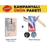 Techno Guru Samsung Galaxy S23 Fe Magsafe Kılıf ve Ekran Koruyucu Içerikli Ekonomik Paket - Pembe